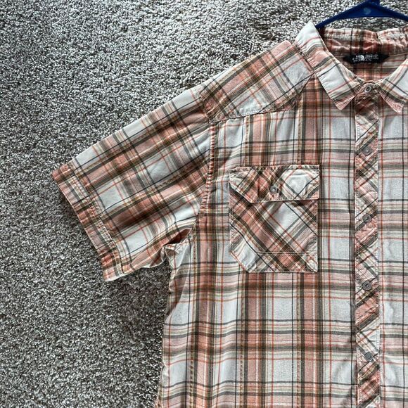 The North Face Shirt Adult Extra Large Pink Plaid Button Up Snaps Outdoor Mens - Picture 4 of 10